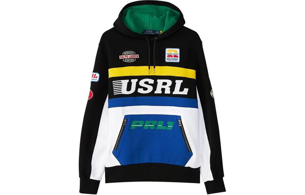 Ralph Lauren Colorblock Logo Print Pullover Hoodie Long Sleeve 710926977-001