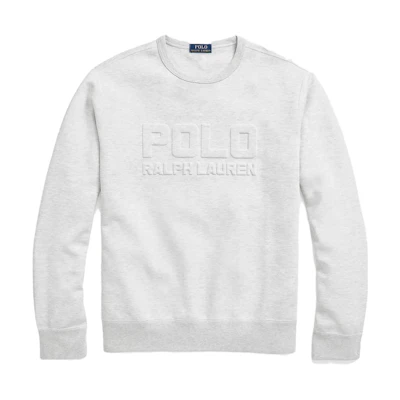 Ralph Lauren Embossed Logo Crewneck Sweatshirt Grey Long Sleeve 710895865-001