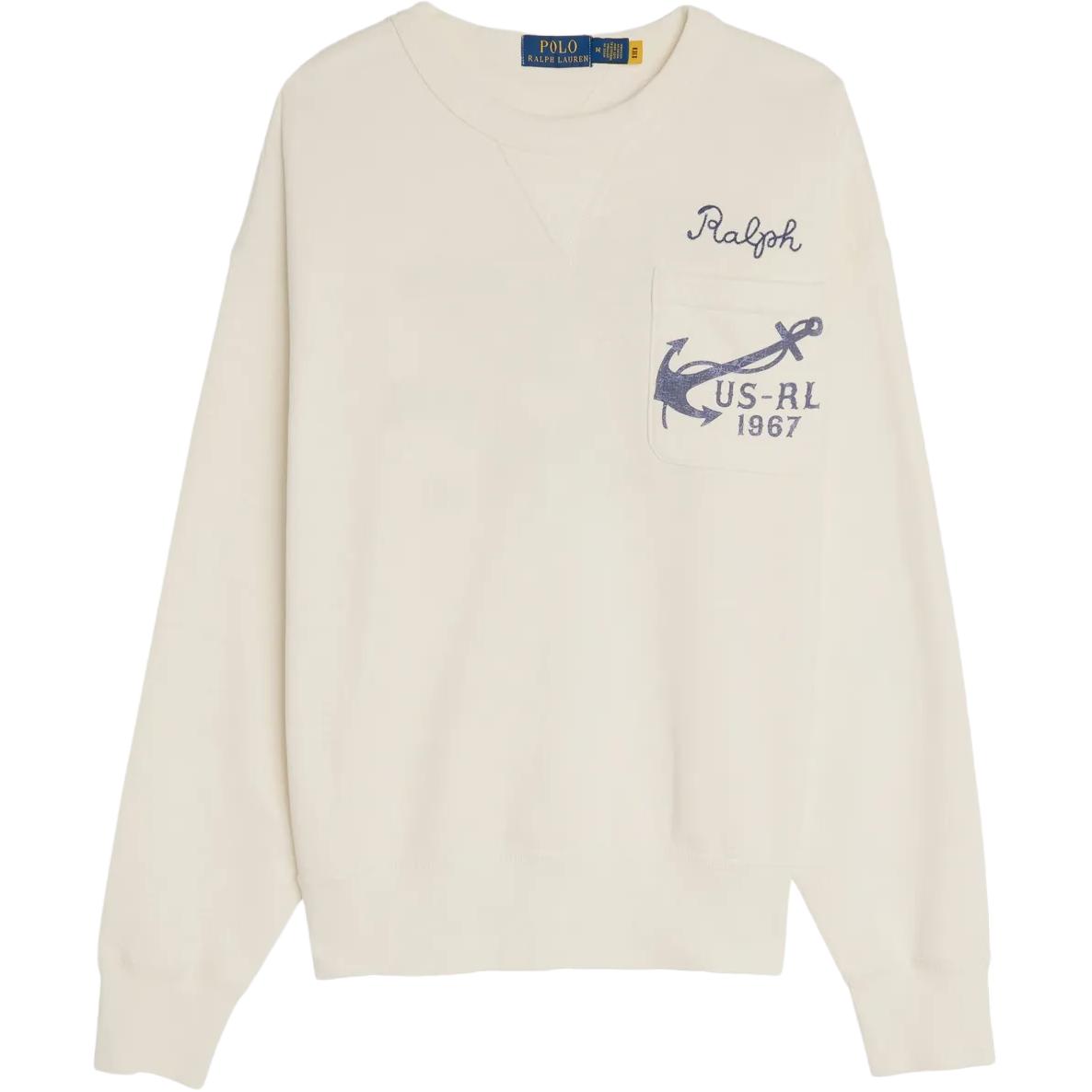 Ralph Lauren Embroidered Crewneck Sweatshirt Light Beige 710965005-001
