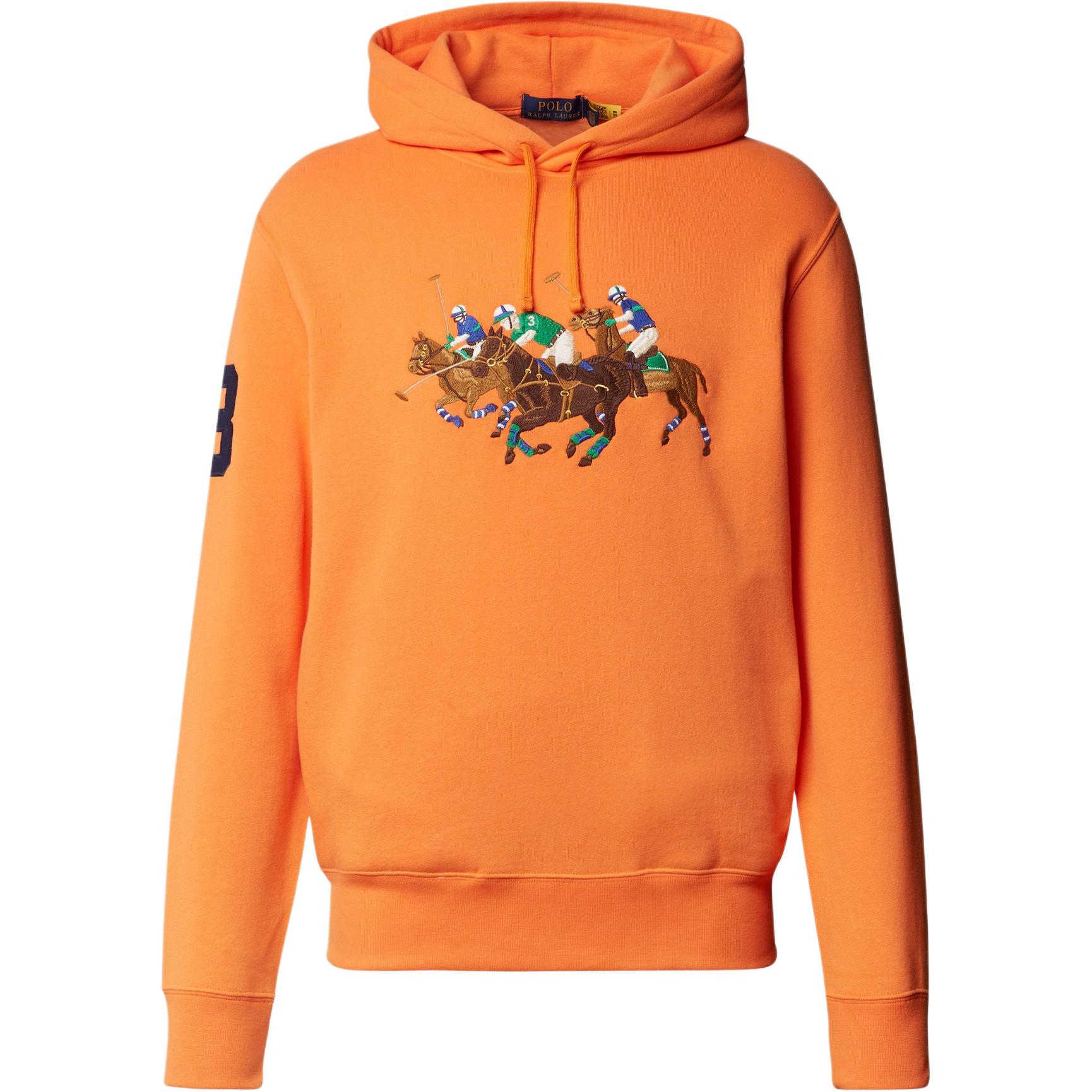 Ralph Lauren Embroidered Drawstring Hoodie Orange 710823853-007
