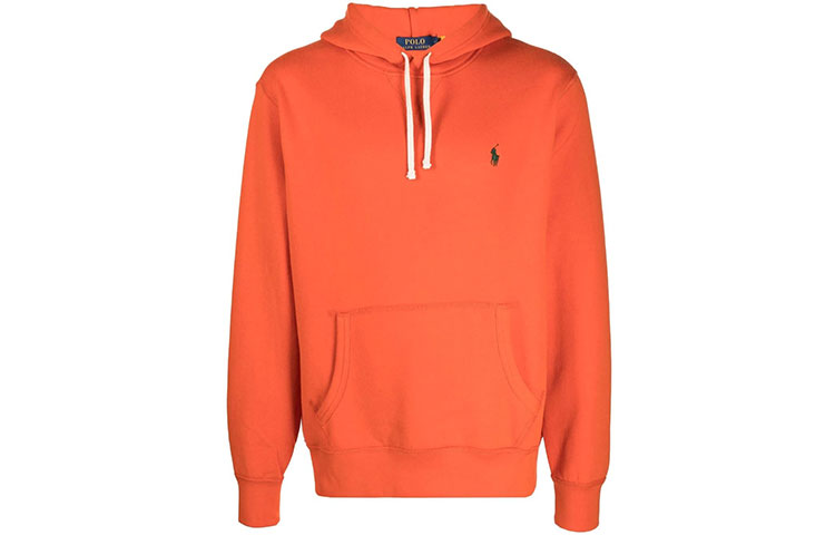 Ralph Lauren Embroidered Hoodie Long Sleeve Orange - 710766778-040