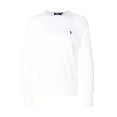 Ralph Lauren Embroidered Logo Crewneck Pullover Sweatshirt White 710644952-011