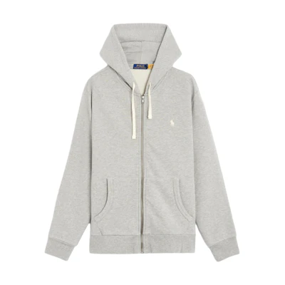 Ralph Lauren Embroidered Logo Hoodie Jacket Gray Long Sleeve 710916692-011