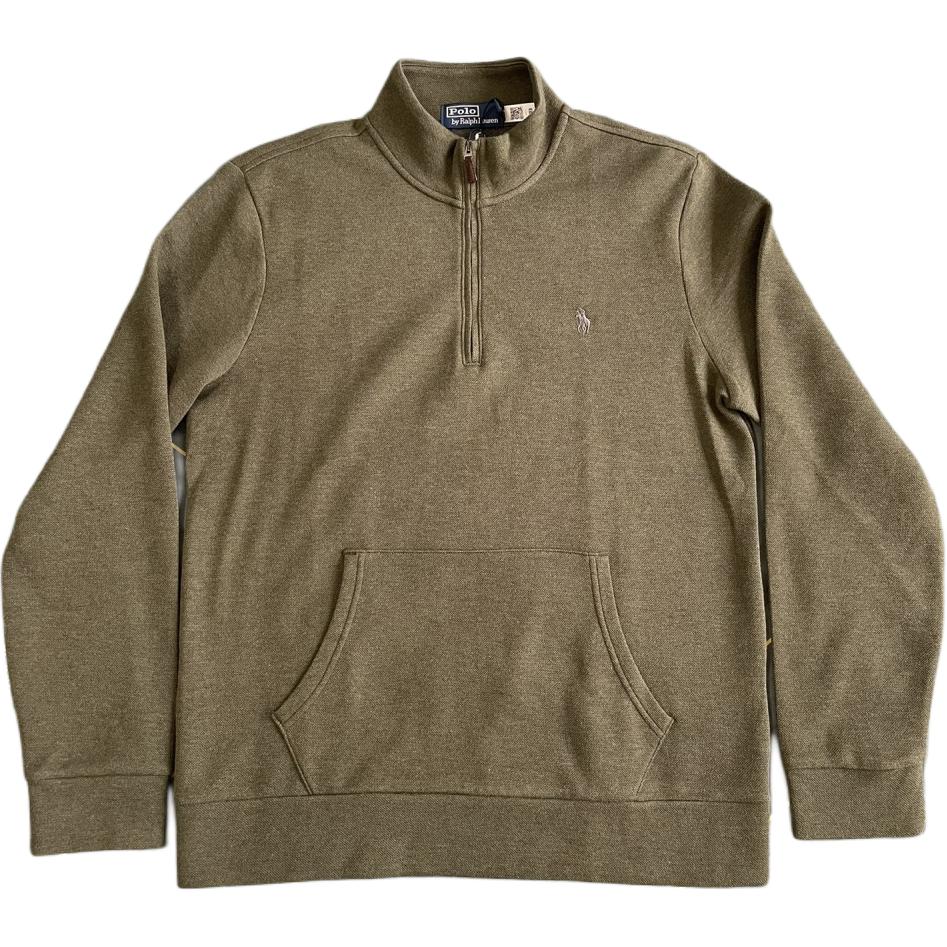 Ralph Lauren Embroidered Logo Zip-Up Casual Brown Sweatshirt Men’s Long Sleeve 710885934-002