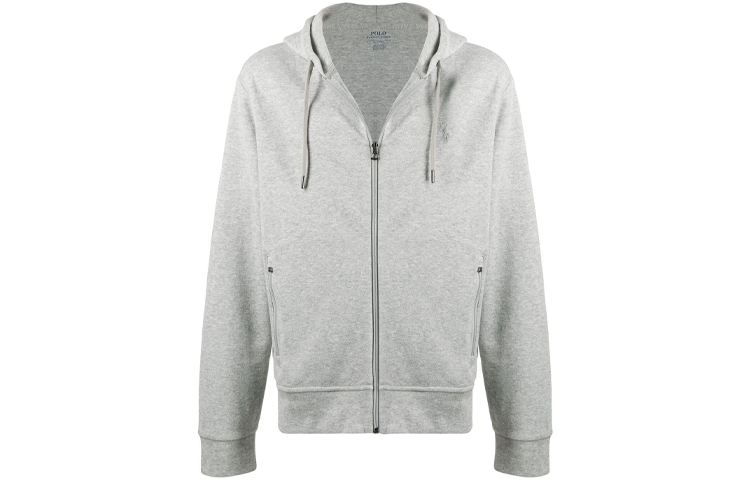 Ralph Lauren Embroidered Logo Zip Hoodie Jacket Men’s Gray 710835834-002