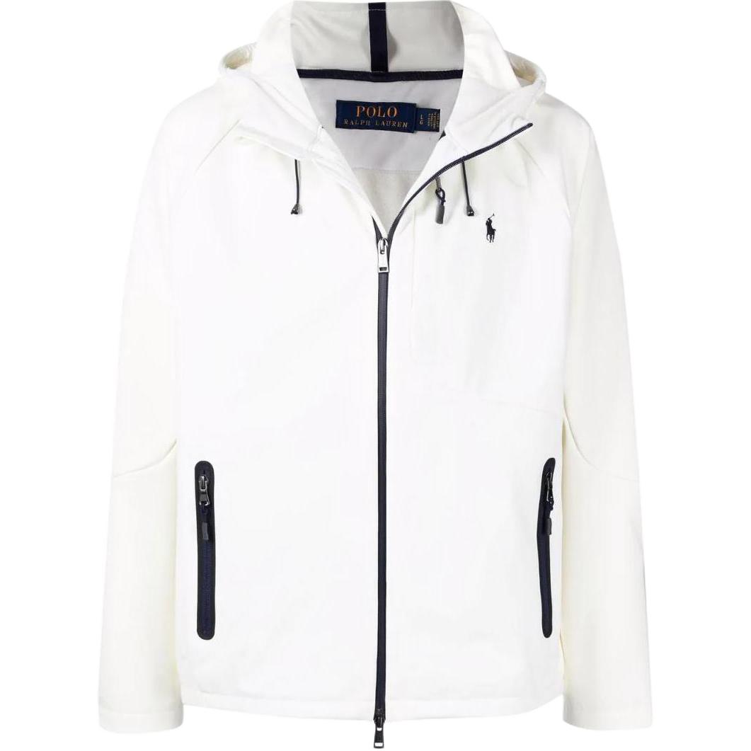 Ralph Lauren Embroidered Logo Zip Hoodie Jacket White 710861431002CREAM