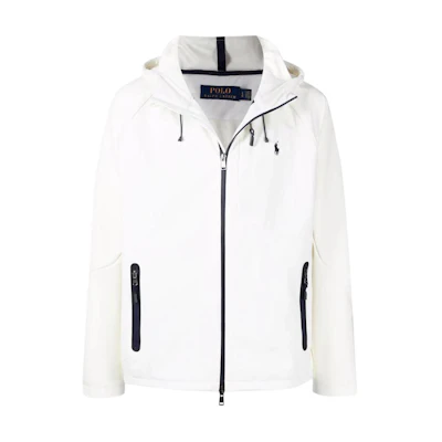 Ralph Lauren Embroidered Logo Zip Hoodie Jacket White 710861431002CREAM