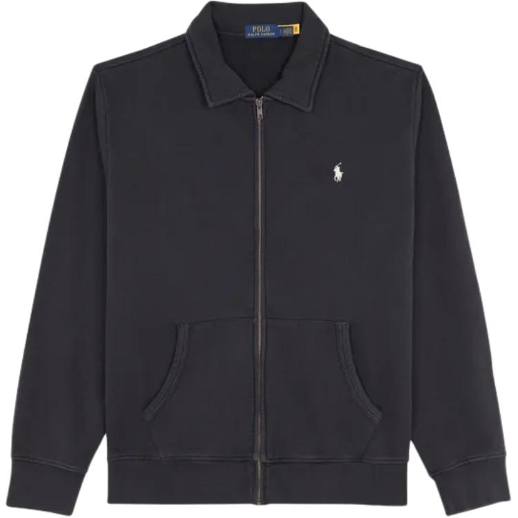 Ralph Lauren Embroidered Logo Zip Polo Long Sleeve Jacket Black - 710941532-001