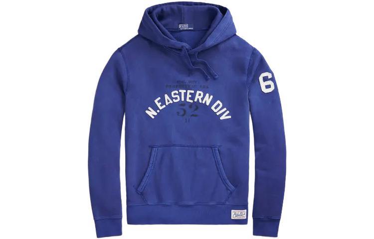 Ralph Lauren Fleece Graphic Hoodie Blue Alphabet Numeric Print MNPOKNI16823-158