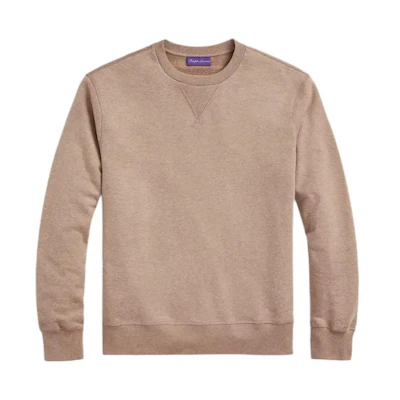 Ralph Lauren Fleece Sweatshirt Beige Crewneck Pullover for Men MNPLKNI16820-220