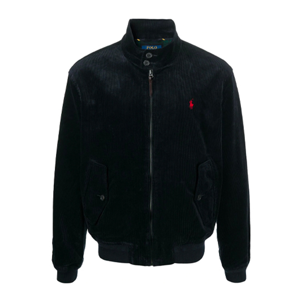 Ralph Lauren FW21 Black Logo Stand Collar Zip Jacket 710811317-002