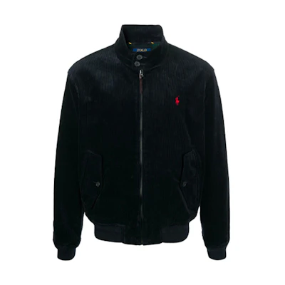 Ralph Lauren FW21 Black Logo Stand Collar Zip Jacket 710811317-002