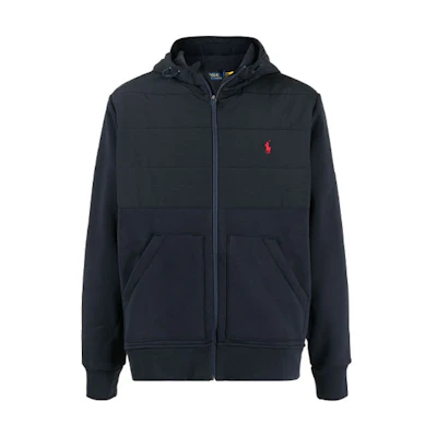 Ralph Lauren FW21 Embroidered Zip Hoodie Jacket Black 710852510-001