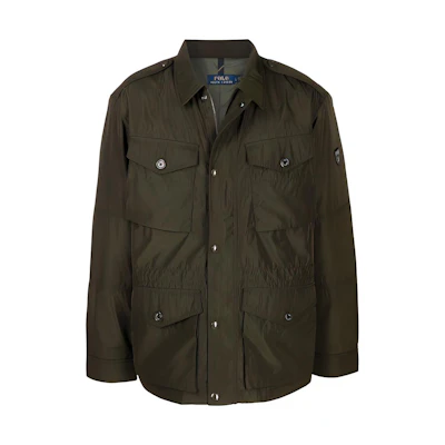 Ralph Lauren FW21 Green Solid Multi-Pocket Windproof Logo Jacket 710847080-002