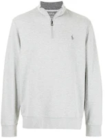 Ralph Lauren FW21 Grey Half-Zip Pullover Sweatshirt with Embroidered Logo 710812963-002 Ralph Lauren FW21 Grey Half-Zip Pullover Sweatshirt with Embroidered Logo 710812963-002