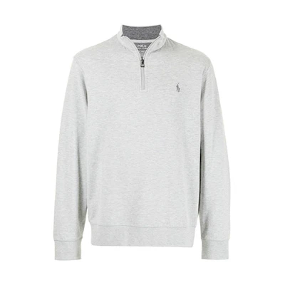 Ralph Lauren FW21 Grey Half-Zip Pullover Sweatshirt with Embroidered Logo 710812963-002