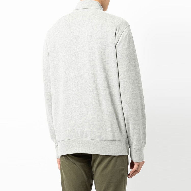 Shop ラルフローレン FW21 グレー ハーフジップ プルオーバー 刺繍ロゴ スウェット 710812963-002