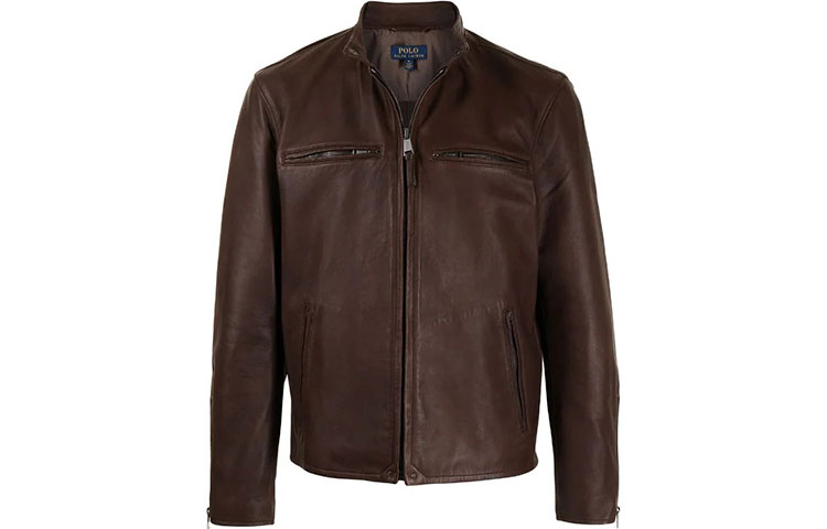 Ralph Lauren FW21 Leather Racer Jacket Brown 710810219-002