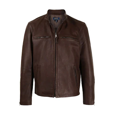 Ralph Lauren FW21 Leather Racer Jacket Brown 710810219-002