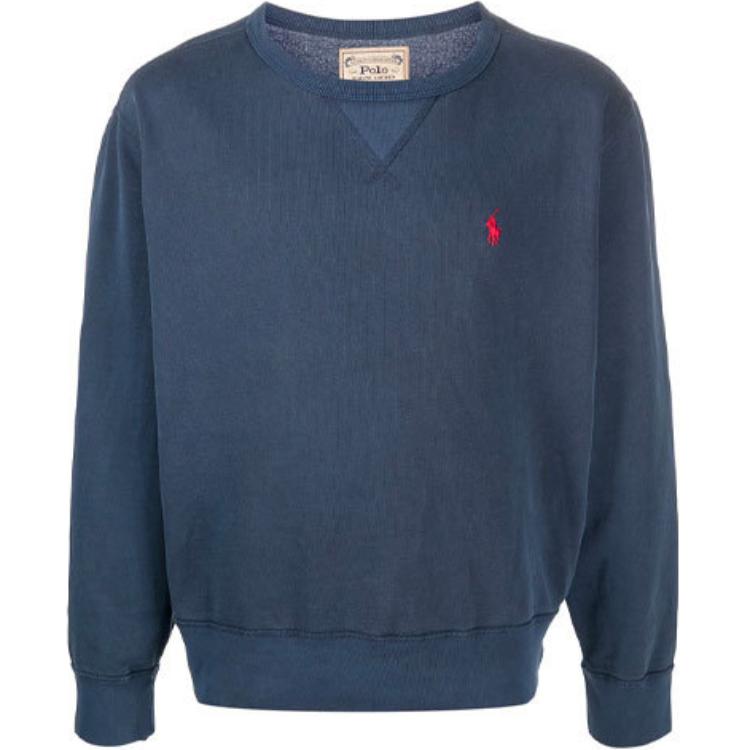 Ralph Lauren FW21 Logo Embroidered Casual Pullover Sweatshirt Men’s Blue 710792815-003