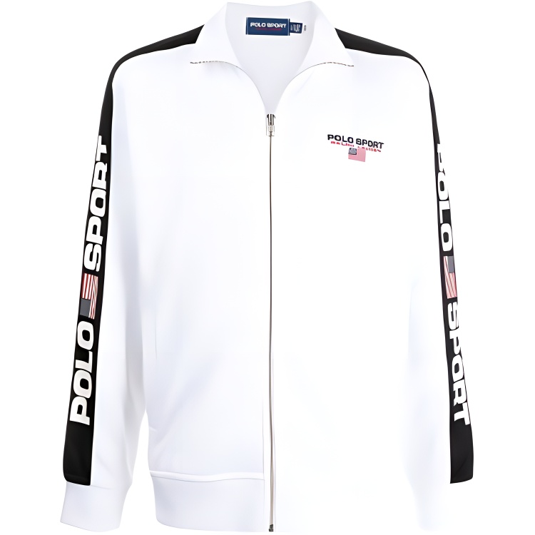 Ralph Lauren FW21 Logo Tape Long Sleeve Jacket White - 710836E11WHITE