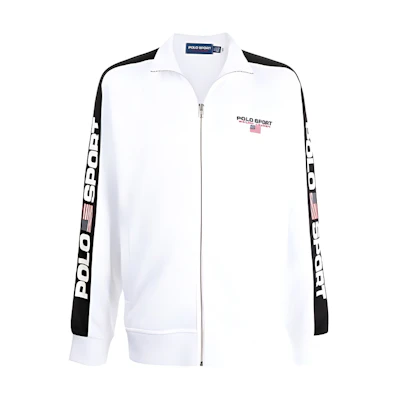 Ralph Lauren FW21 Logo Tape Long Sleeve Jacket White - 710836E11WHITE