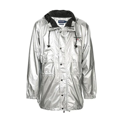 Ralph Lauren FW21 Metallic Logo Hoodie Jacket Silver 710750331-001
