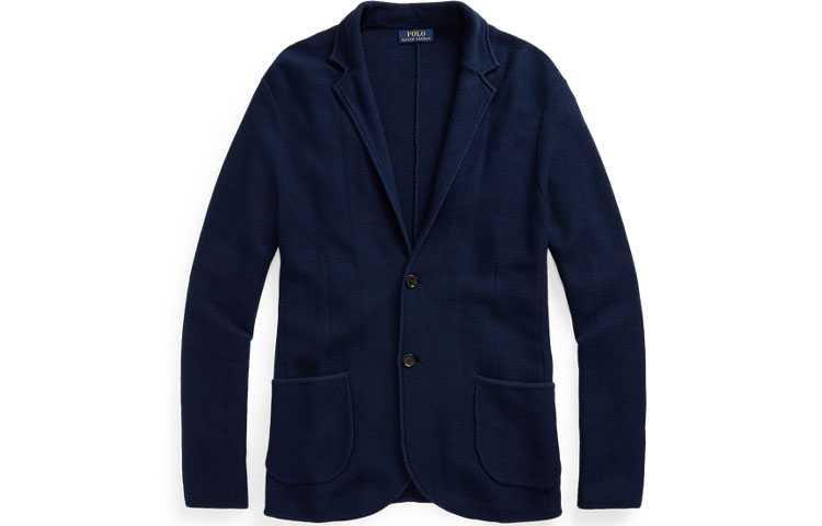 Ralph Lauren FW21 Navy Knit Single-Breasted Blazer Jacket Mens MNPOSWE16820756-410