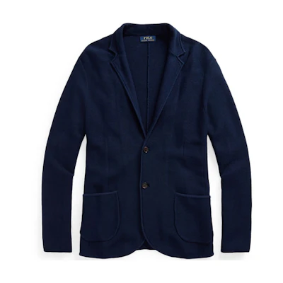 Ralph Lauren FW21 Navy Knit Single-Breasted Blazer Jacket Mens MNPOSWE16820756-410