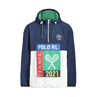Ralph Lauren FW21 Patterned Colorblock Hoodie Jacket Navy Blue MNPOOTW16020610