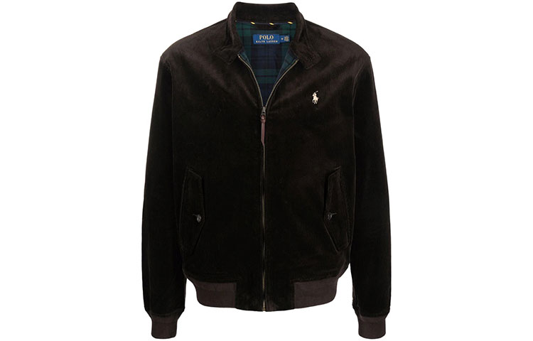 Ralph Lauren FW21 Polo Pony Embroidered Aviator Jacket Men’s Black 710811317-008