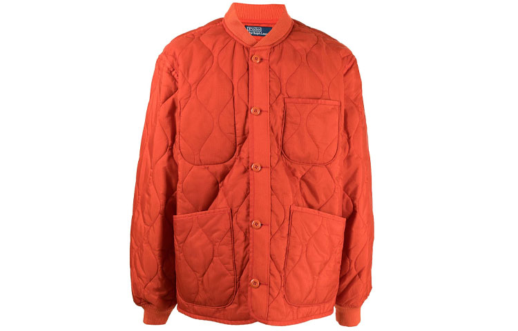 Ralph Lauren FW21 Quilted Button Jacket Orange 710847009-001