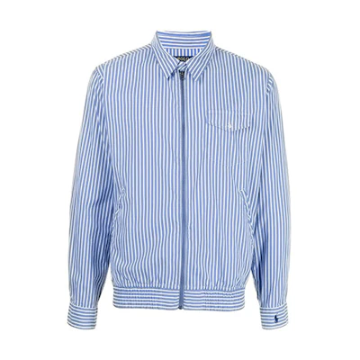 Ralph Lauren FW21 Striped Shirt Jacket Blue 710843375-001