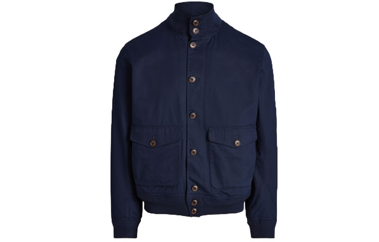 Ralph Lauren FW21 Twill Half-High Collar Jacket Navy Blue MNPOOTW16020635