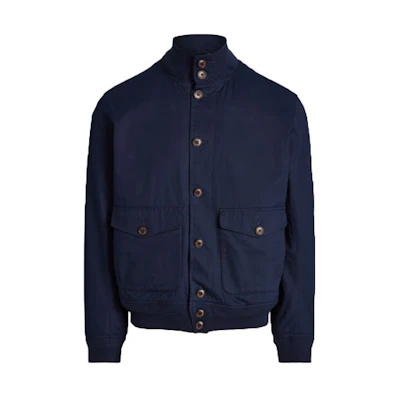 Ralph Lauren FW21 Twill Half-High Collar Jacket Navy Blue MNPOOTW16020635
