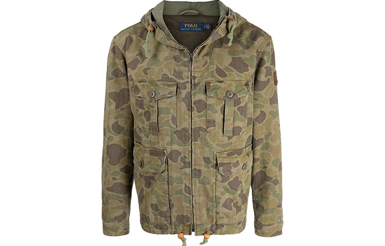 Ralph Lauren FW21 Washed Camouflage Print Jacket Green 710833823-001