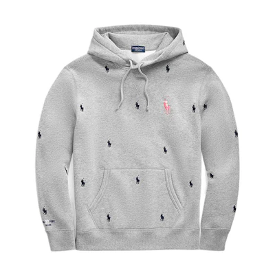 Ralph Lauren FW22 All-Over Print Hoodie Grey Long Sleeve MNPOKNI16820959-020