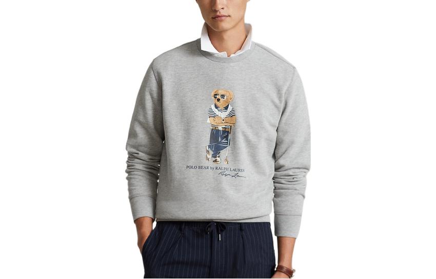 Ralph Lauren FW22 Bear Print Crewneck Pullover Sweatshirt Men’s Grey MNPOKNI16822128-020 圖 2
