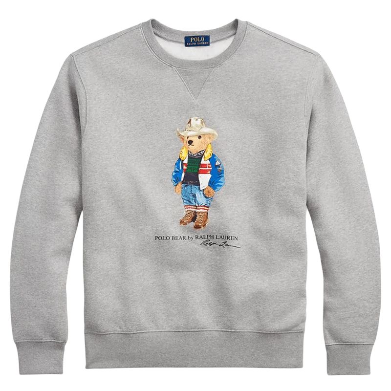Ralph Lauren FW22 Bear Print Crewneck Sweatshirt - Grey MNPOKNI16822503-020