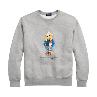 Ralph Lauren FW22 Bear Print Crewneck Sweatshirt - Grey MNPOKNI16822503-020