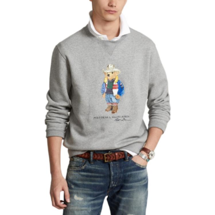 Ralph Lauren FW22 Bear Print Crewneck Sweatshirt - Grey MNPOKNI16822503-020 圖 4