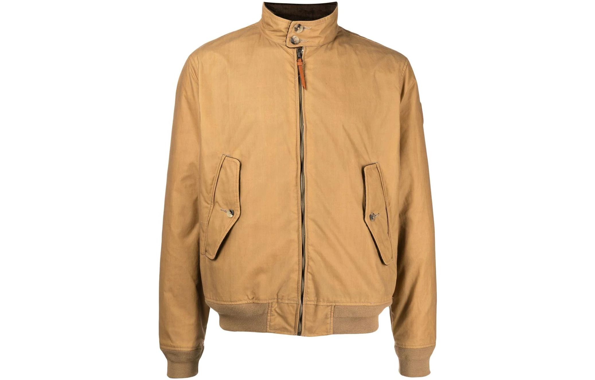 Ralph Lauren FW22 Beige Zip-Up Flap Pocket Casual Jacket 710862060-001