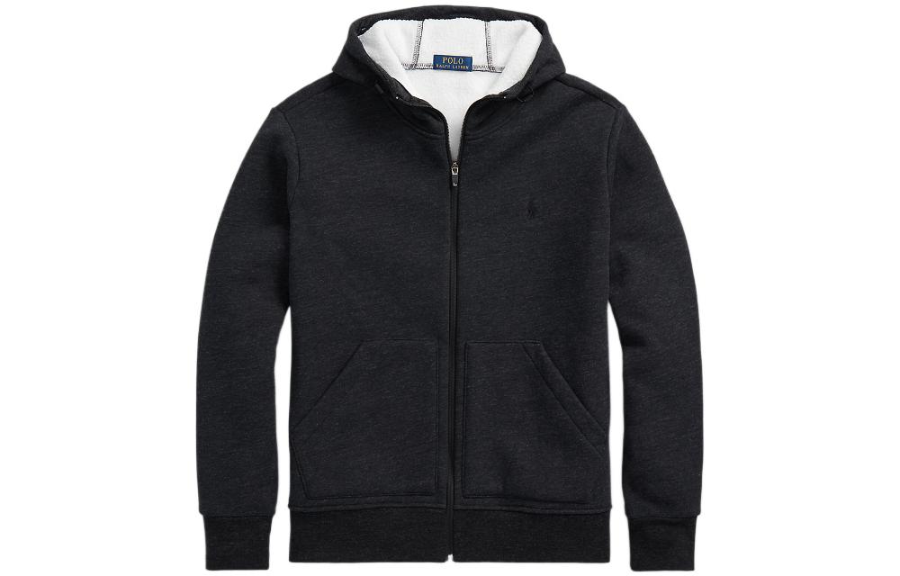 Ralph Lauren FW22 Black Embroidered Logo Hoodie Jacket MNPOKNI16822468-001