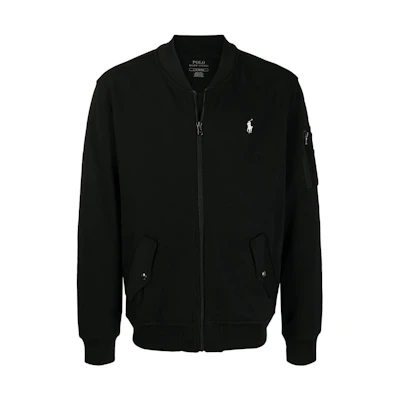 Ralph Lauren FW22 Black Long-Sleeve Jacket with Embroidered Logo 710849528001BLACK