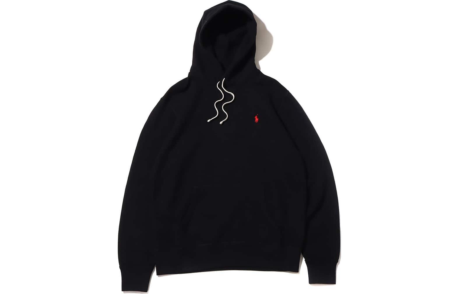 Ralph Lauren FW22 Black Oversized Hoodie with Logo Embroidery KNI16820352-001