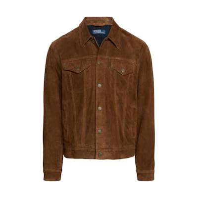 Ralph Lauren FW22 Brown Solid Color Patchwork Single-Breasted Jacket Men 16020966-200
