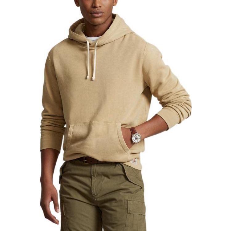 Shop 拉夫劳伦 FW22 棕色纯色长袖套头卫衣 MNPOKNI16822299-250