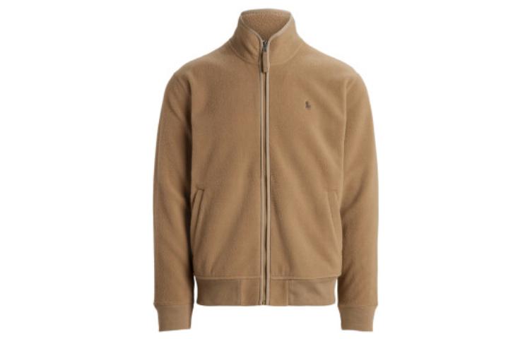 Ralph Lauren FW22 Brown Solid Stand Collar Zip Jacket MNPOKNI16822206-260