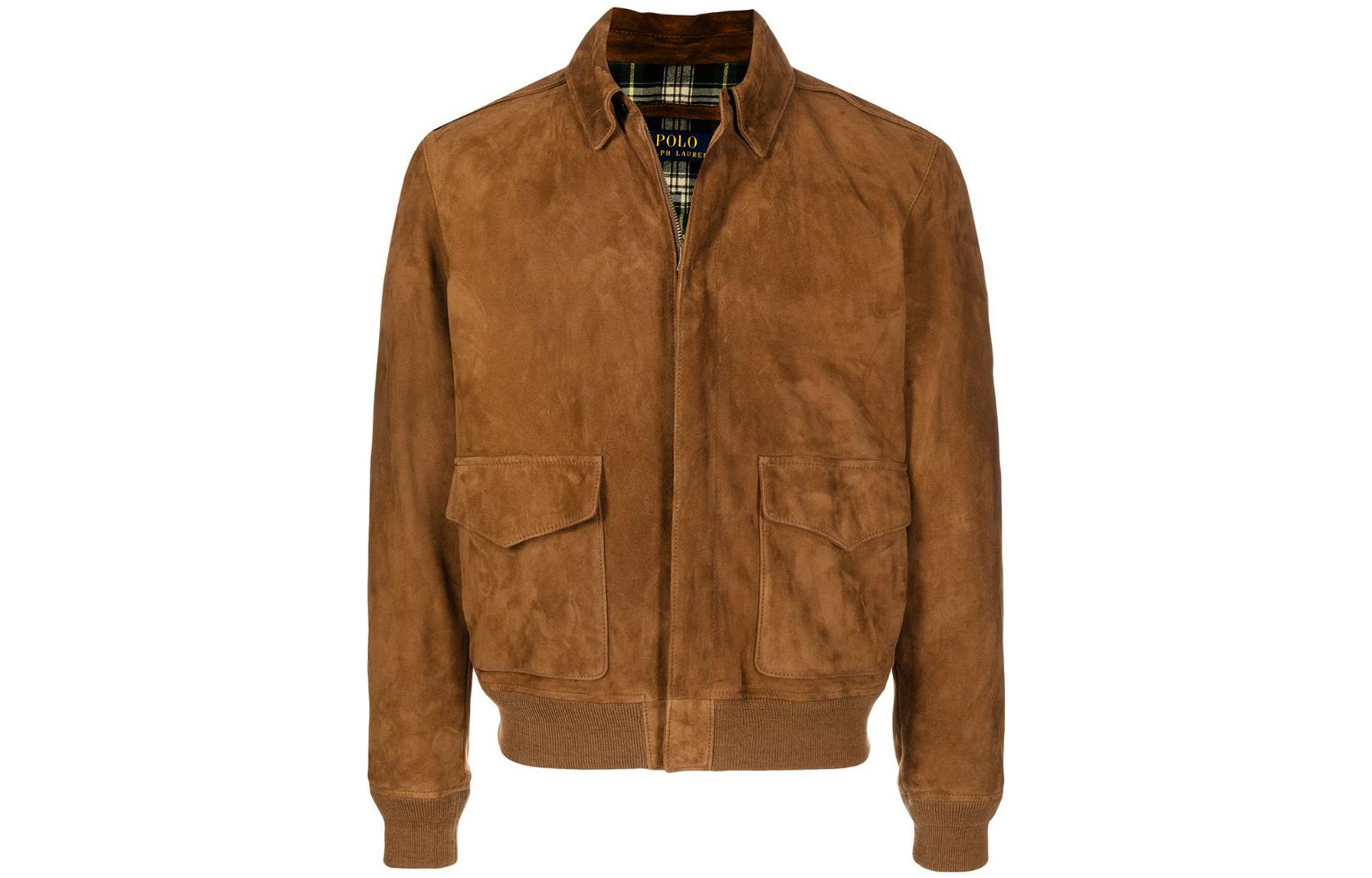 Ralph Lauren FW22 Brown Suede Zipper Jacket - Long Sleeve Casual Coat 710858439-001