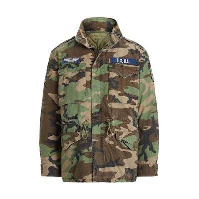 Ralph Lauren FW22 Camo Logo Patch Stand Collar Zip Jacket Multicolor Jacket MNPOOTW16020946-300